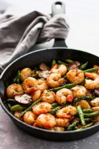 Garlic Shrimp Asparagus Skillet