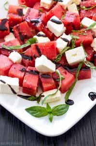 Grilled Watermelon, Feta, and Basil Salad