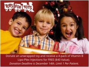 4 FREE Injections with Donation to Toys for Tots